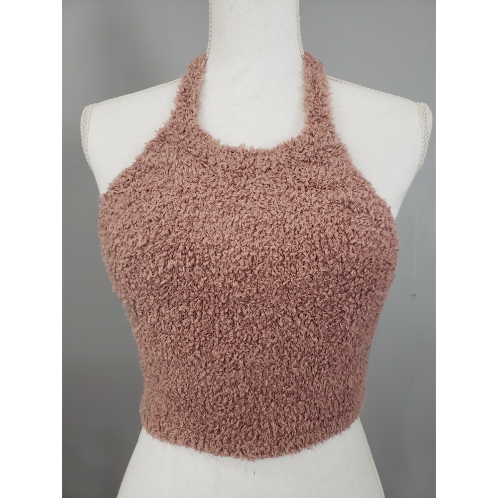 NWOT SKIMS Rose Clay Cozy Knit Halter Bra Top Size SMALL MEDIUM